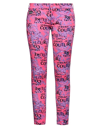 VERSACE JEANS COUTURE Casual trouser Magenta 97% Cotton, 3% Elastane