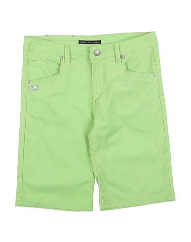 DANIELE ALESSANDRINI Shorts & Bermuda Lime green 98% Cotton, 2% Elastane