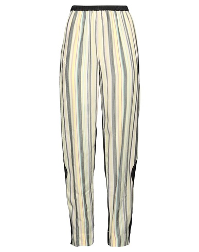 GANNI Casual trouser Pastel yellow 95% EcoVero™ viscose, 4% Cotton, 1% Polyester, Viscose