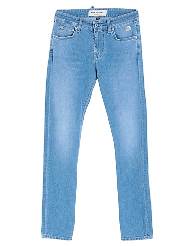 ROŸ ROGER'S Denim pants Blue 99% Cotton, 1% Rubber