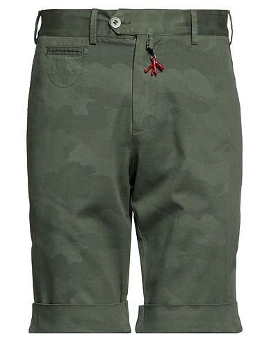 ISAIA Shorts & Bermuda Military green 97% Cotton, 3% Elastane