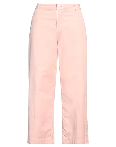 WHITE WISE Casual trouser Light pink 97% Cotton, 3% Elastic fibres