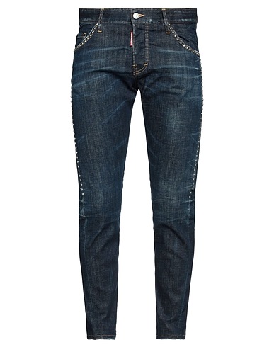 DSQUARED2 Denim trousers Blue 98% Cotton, 2% Elastane, Calfskin, Brass