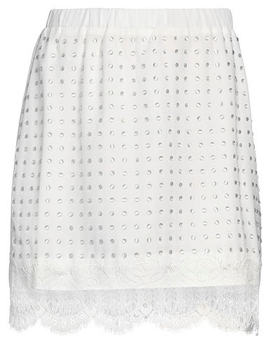 PINKO Mini skirt White 100% Polyester, Polyamide, Cotton