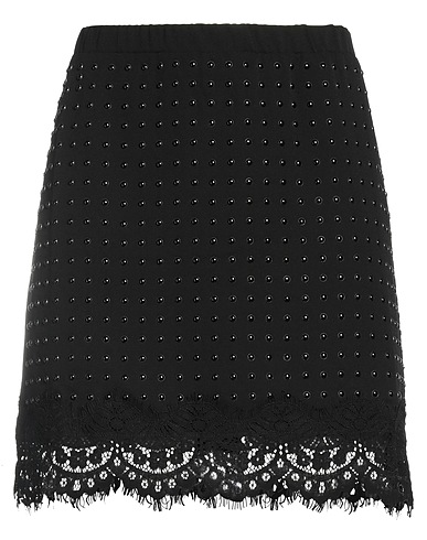 PINKO Mini skirt Black 100% Polyester, Polyamide, Cotton