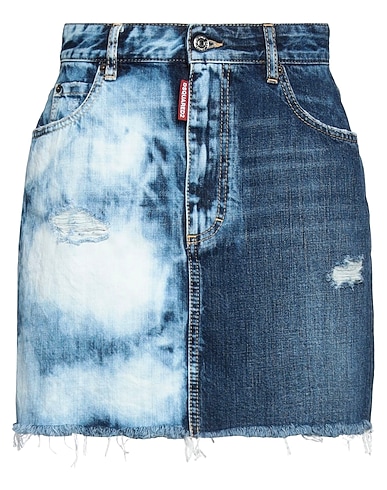 DSQUARED2 Denim skirt 100% Cotton, Calfskin