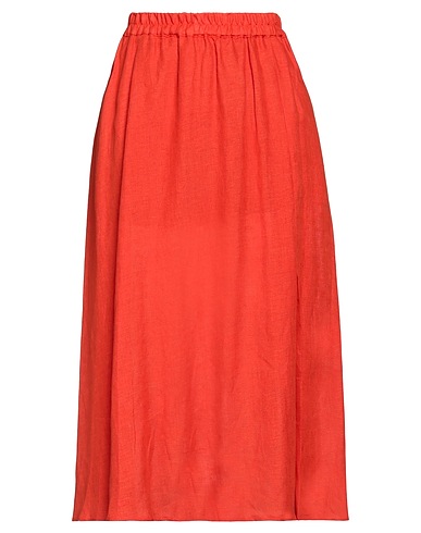 CLIPS Midi skirt Orange 100% Linen