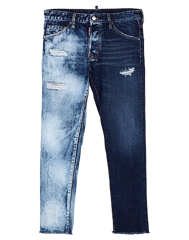 DSQUARED2 Denim trousers Blue 100% Cotton, Calfskin