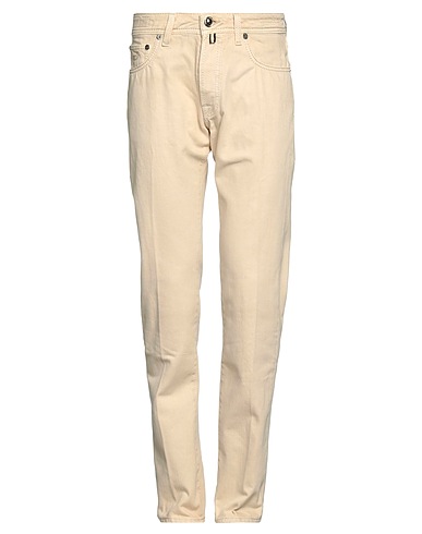 JACOB COHЁN Denim trousers Beige 100% Cotton