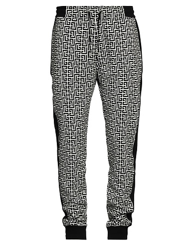 BALMAIN Pantalone Nero 100% Cotone, Elastan