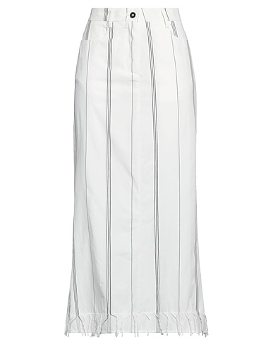 MASNADA Gonna midi Bianco 100% Cotone