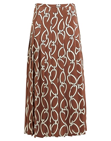 VALENTINO GARAVANI Midi skirt Brown 100% Silk