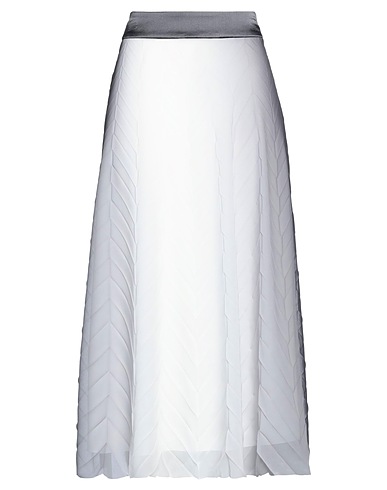 PESERICO Midi skirt Grey 100% Polyester, Silk, Elastane
