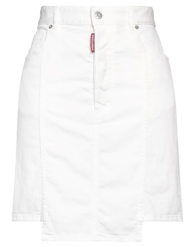 DSQUARED2 Denim skirt White 92% Cotton, 5% Elastomultiester, 3% Elastane