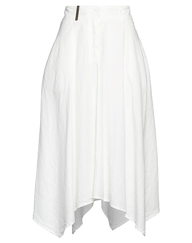 PESERICO Midi skirt White 100% Linen