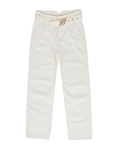 MISS BLUMARINE Denim trousers Ivory 100% Cotton