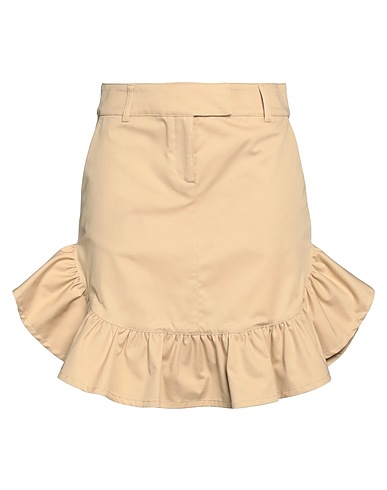 TRUSSARDI Mini skirt Beige 97% Cotton, 3% Elastane