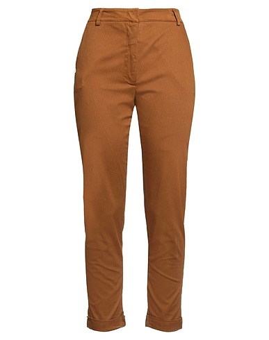 MANILA GRACE Casual trouser Brown 97% Cotton, 3% Elastane