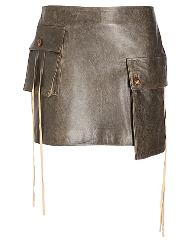 8 by YOOX Mini skirt WASHED-EFFECT LEATHER MINI SKIRT W/ CARGO POCKETS
 Lead 100% Lambskin