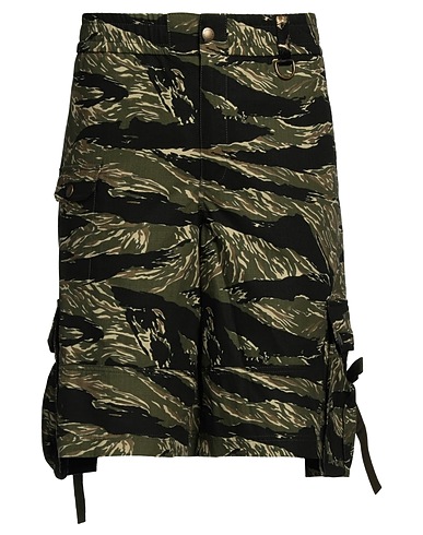 DOLCE&GABBANA Shorts & Bermuda Military green 90% Cotton, 8% Polyester, 2% Metallic Polyester, Viscose