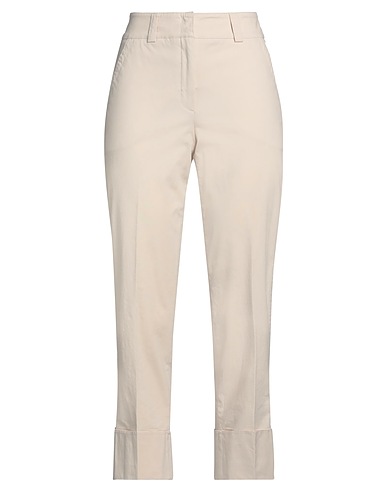 PESERICO Casual pants Off white 96% Cotton, 4% Elastane