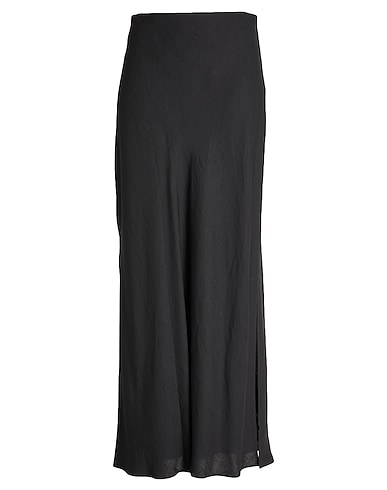 BRUNELLO CUCINELLI Langer Rock NERO 73% Viskose, 27% Leinen, Polyester, Elastan