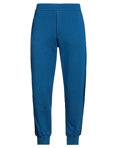 MCQUEEN Pantalone Blu china 100% Cotone, Poliestere, Elastan