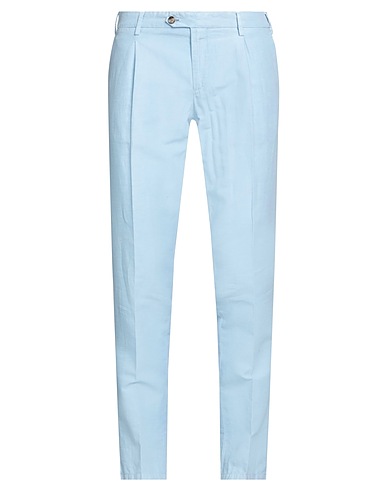LARDINI Casual trouser Sky blue 54% Linen, 46% Cotton