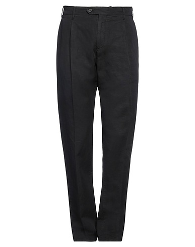 LARDINI Casual pants Black 54% Linen, 46% Cotton