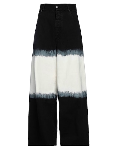 BALMAIN Jambe droite 100% Coton, Cuir de bovin