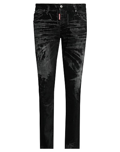 DSQUARED2 Denim trousers Black 98% Cotton, 2% Elastane, Calfskin