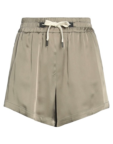BRUNELLO CUCINELLI Shorts & Bermuda Military green 56% Acetate, 44% Viscose, Silk, Brass