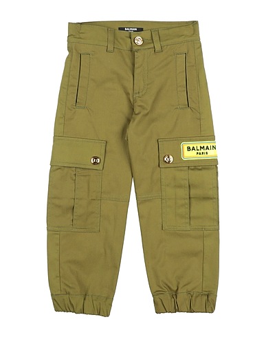 BALMAIN Casual trouser Military green 97% Cotton, 3% Elastane