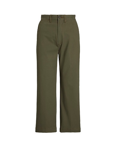 POLO RALPH LAUREN Casual trouser CHINO WIDE-LEG PANT
 Military green 87% Cotton, 11% Elastomultiester, 2% Elastane