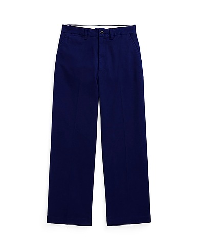 POLO RALPH LAUREN Casual trouser CHINO WIDE-LEG PANT
 Navy blue 87% Cotton, 11% Elastomultiester, 2% Elastane