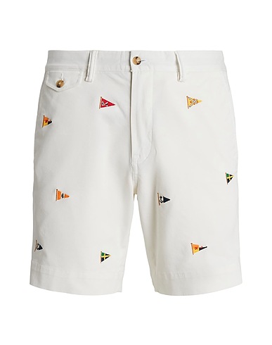 POLO RALPH LAUREN Shorts & Bermuda  8-INCH STRETCH STRAIGHT FIT CHINO SHORT 
 White 97% Cotton, 3% Elastane