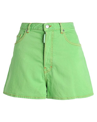 DSQUARED2 Denim shorts Green 98% Cotton, 2% Elastane