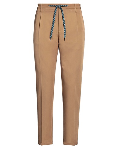 DANIELE ALESSANDRINI HOMME Casual trouser Camel 72% Polyester, 23% Viscose, 5% Elastane