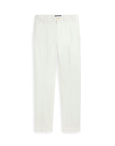 POLO RALPH LAUREN BOTTOMWEAR CROPPED SLIM FIT TWILL CHINO PANT
 White 98% Cotton, 2% Elastane