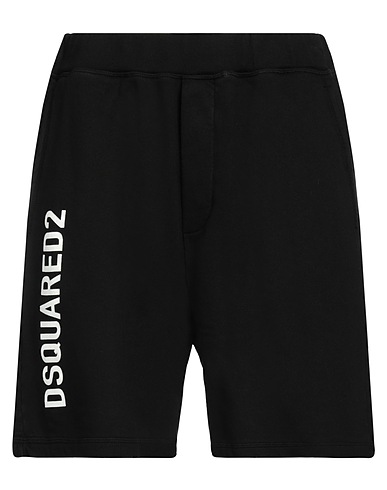 DSQUARED2 Shorts & Bermuda Nero 100% Cotone, Elastan