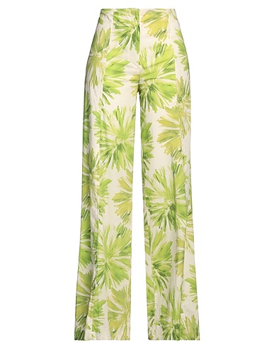 LIVIANA CONTI Casual trouser Lime green 97% Cotton, 3% Elastane