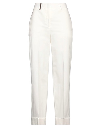 PESERICO Pantalone Avorio 53% Cotone, 42% Lyocell, 5% Elastan