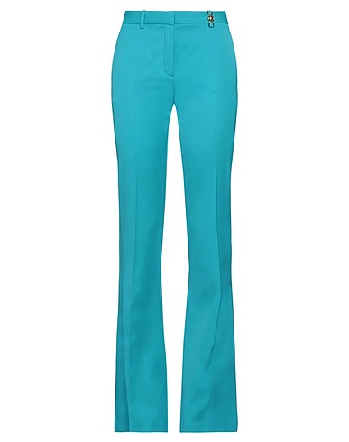 VERSACE Casual pants Turquoise 100% Virgin Wool