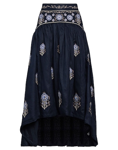 AGUA by AGUA BENDITA Midi skirt Navy 100% Linen