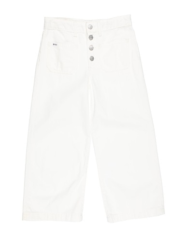 POLO RALPH LAUREN Denim trousers Cropped Wide-Leg Jean
 White 100% Cotton