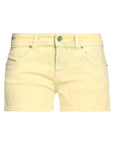 DIESEL Denim shorts Pastel yellow 99% Cotton, 1% Elastane