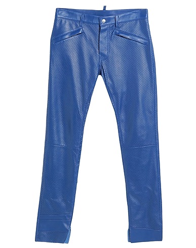 DSQUARED2 Casual trouser Bright blue Ovine leather