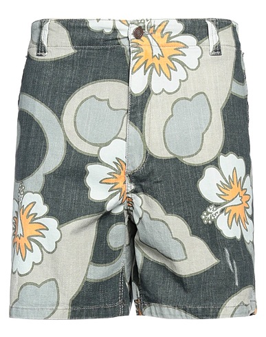ERL Shorts & Bermuda Dark green 98% Cotton, 2% Elastane