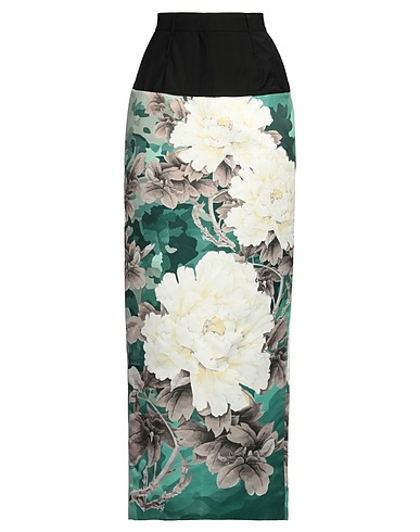 ACT N°1 Long skirt Military green 100% Wool, Polyester