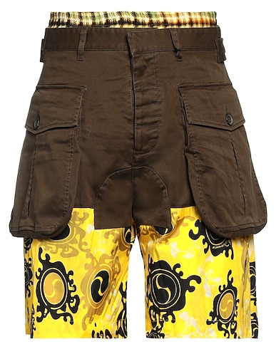 DSQUARED2 Shorts & Bermuda Military green 97% Cotton, 3% Elastane, Viscose, Silk